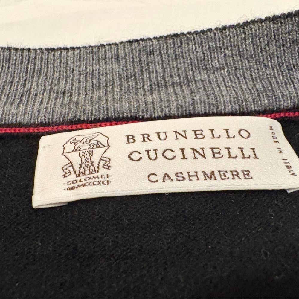 Brunello Cucinelli Cashmere Sweater Year Round Weight Classic Black Cashmere.